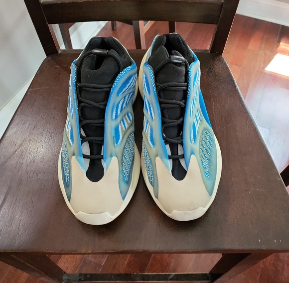 Yeezy Blue and Cream Athletic Shoes - Picture 1 of 8